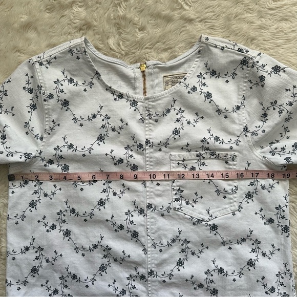 Current/Elliott Dress The Fray Edge Shift Mini Sugar Viney Floral White Blue 3 - Picture 10 of 13
